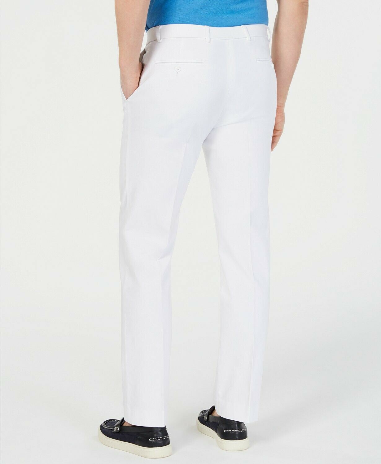 Tommy Hilfiger Masculino Modern Fit Th Flex Stretch Chambray Terno Calça Separada Branca Tamanho 38X30