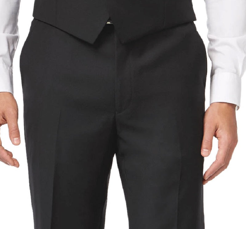 Calças separadas Ralph Lauren Classic Fit Ultraflex Sharkskin para homem, pretas, tamanho 50