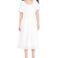 Black Tape Women's Printed Short Sleeve Tiered Dress White Size Small