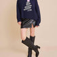 Le Lis - Round Neck Tree Applique Sweater