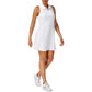 Vestido polo feminino de tênis Ideology, branco brilhante, tamanho médio