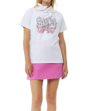 Ganni - Camiseta básica relaxada Jersey Cats