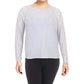 Blusa de ioga fitness feminina Ideology, branca brilhante, tamanho 2, extra grande