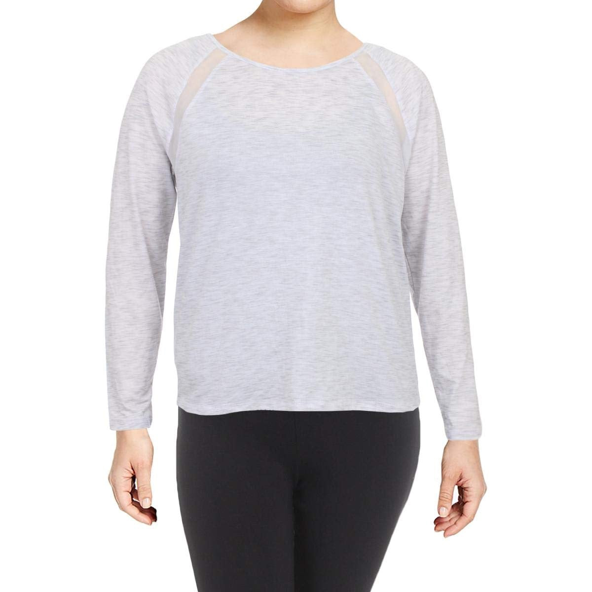 Blusa de ioga fitness feminina Ideology, branca brilhante, tamanho 2, extra grande