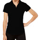 Polo Ideology Performance com zíper feminino, preto, tamanho G