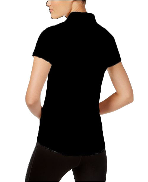 Polo Ideology Performance com zíper feminino, preto, tamanho G