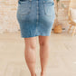Judy Blue - High Rise Rigid Magic Denim Skirt