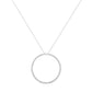 .925 Sterling Silver 4 cttw Prong Set, Round-Cut Diamond Open Circle Hoop 18" Pendant Necklace (J-K Color, I1-I2 Clarity)