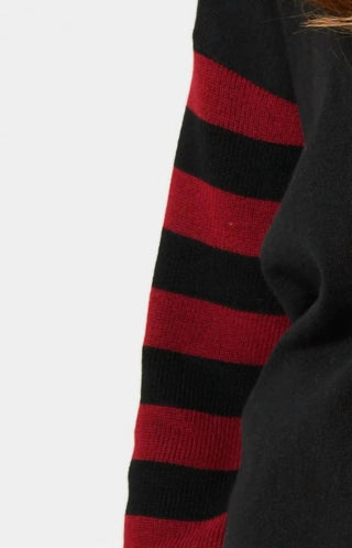 Angel Apparel - Stripe Sleeve Scoop Neck Top