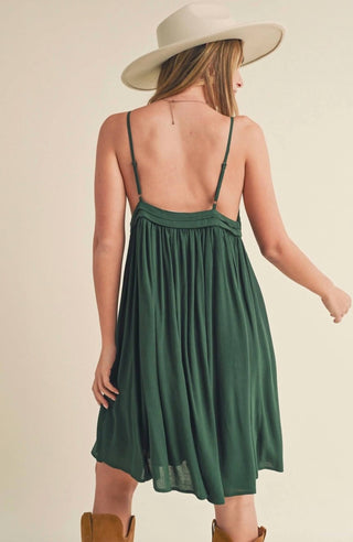 Aemi + Co - Ruched Plunge Mini Cami Dress