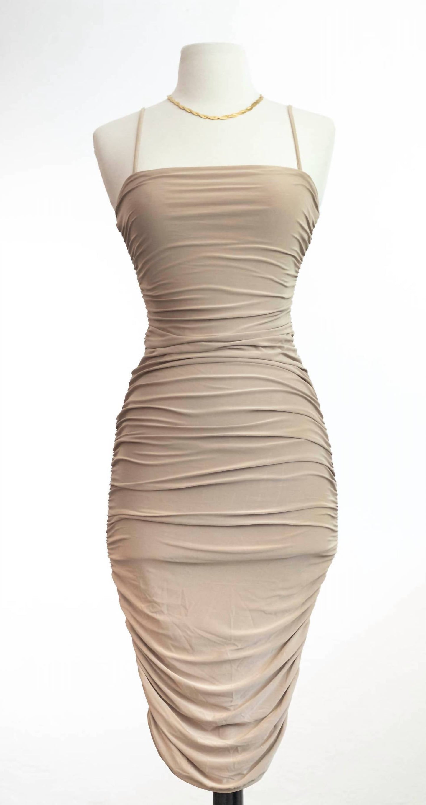 Let'S Go Uptown - Side Ruched Midi Dress