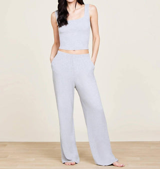 Barefoot Dreams - Regata Cropped Ultra Macia com Canelado Macio