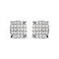 10K White Gold 3/4 Cttw Princess Diamond Composite Cushion Shape Stud Earrings (I-J Color, I1-I2 Clarity)