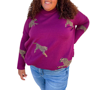 Entro - Annie Mock Neck Long Sleeve Sweater Top - Plus