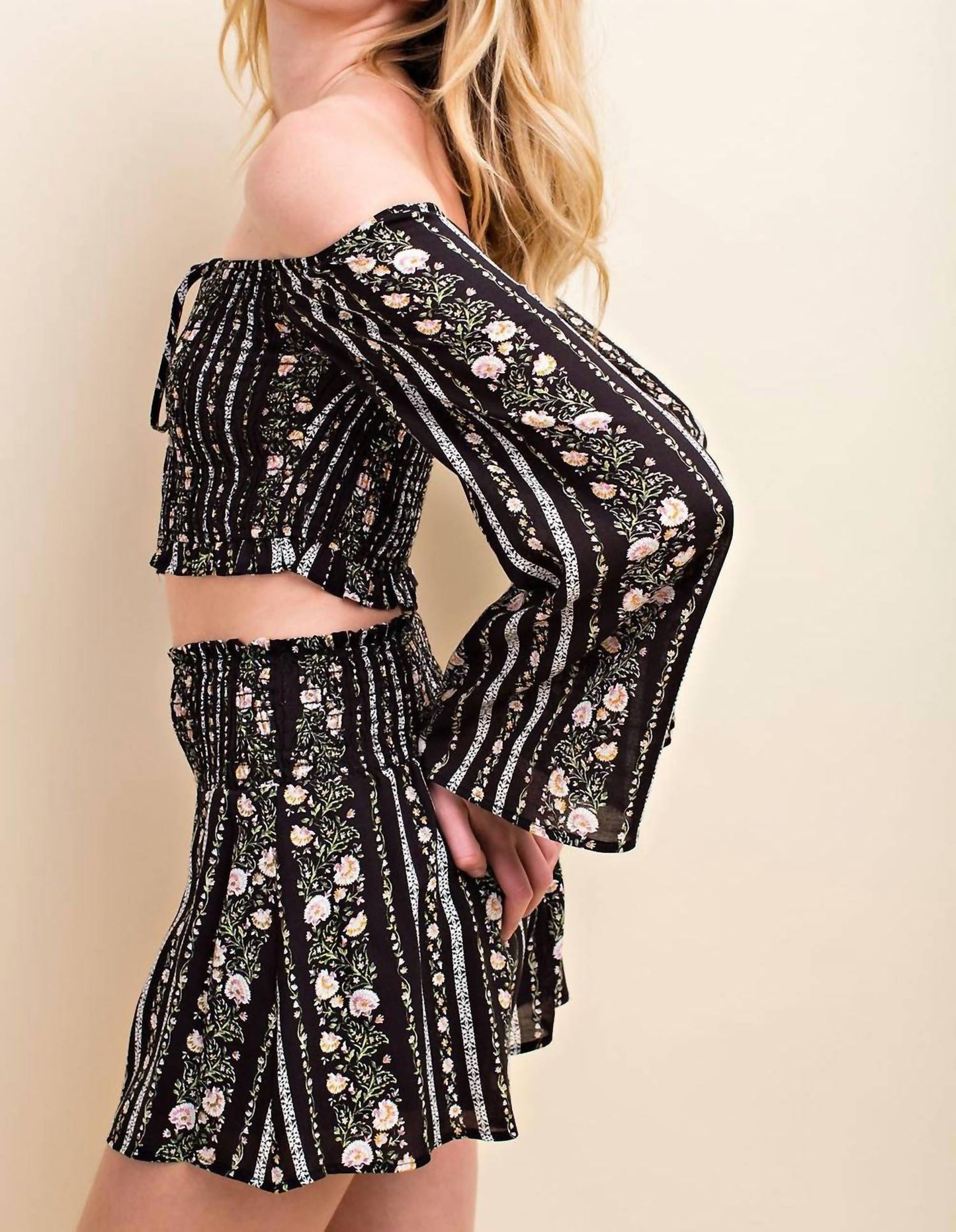 Honey Punch - Floral Smocking Top