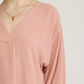 Entro - Placket V-neck Top