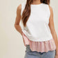 Wishlist - Twofer Striped Hem Knit Tank Top