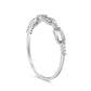 .925 Sterling Silver Diamond Accent Paperclip Band Ring (I-J Color, I2-I3 Clarity) - Ring Size 6