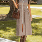 Entro - Gingham Zip Up Cotton Midi Dress
