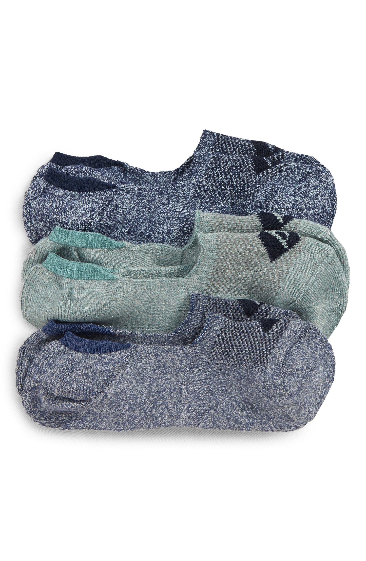 Pacote com 3 meias Sperry Top Sider Repreve sortidas para homens, tamanho regular, azul