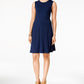 Vestido curto sem mangas estilo &amp; co feminino, azul marinho, tamanho médio