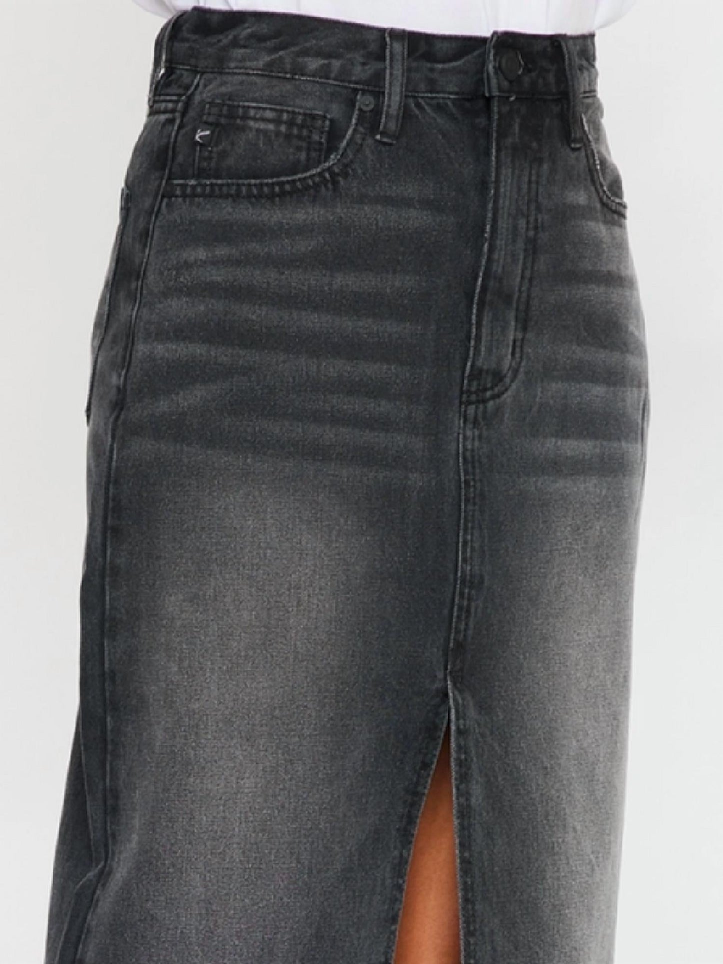 Kancan - Denim Maxi Skirt With Front Split