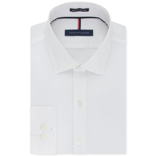 Camisa social masculina Tommy Hilfiger branca slim fit tamanho 15x32-33