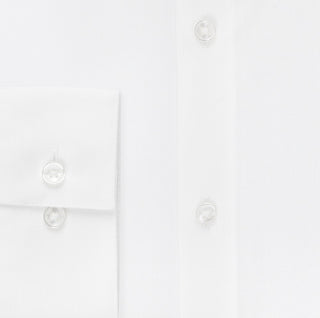 Camisa social Calvin Klein Slim Fit Masculina, sem passar a ferro, gola aberta, espinha de peixe, tamanho 34X35, branca