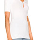 Enza Costa - Stretch Silk Knit Half Sleeve Keyhole Top