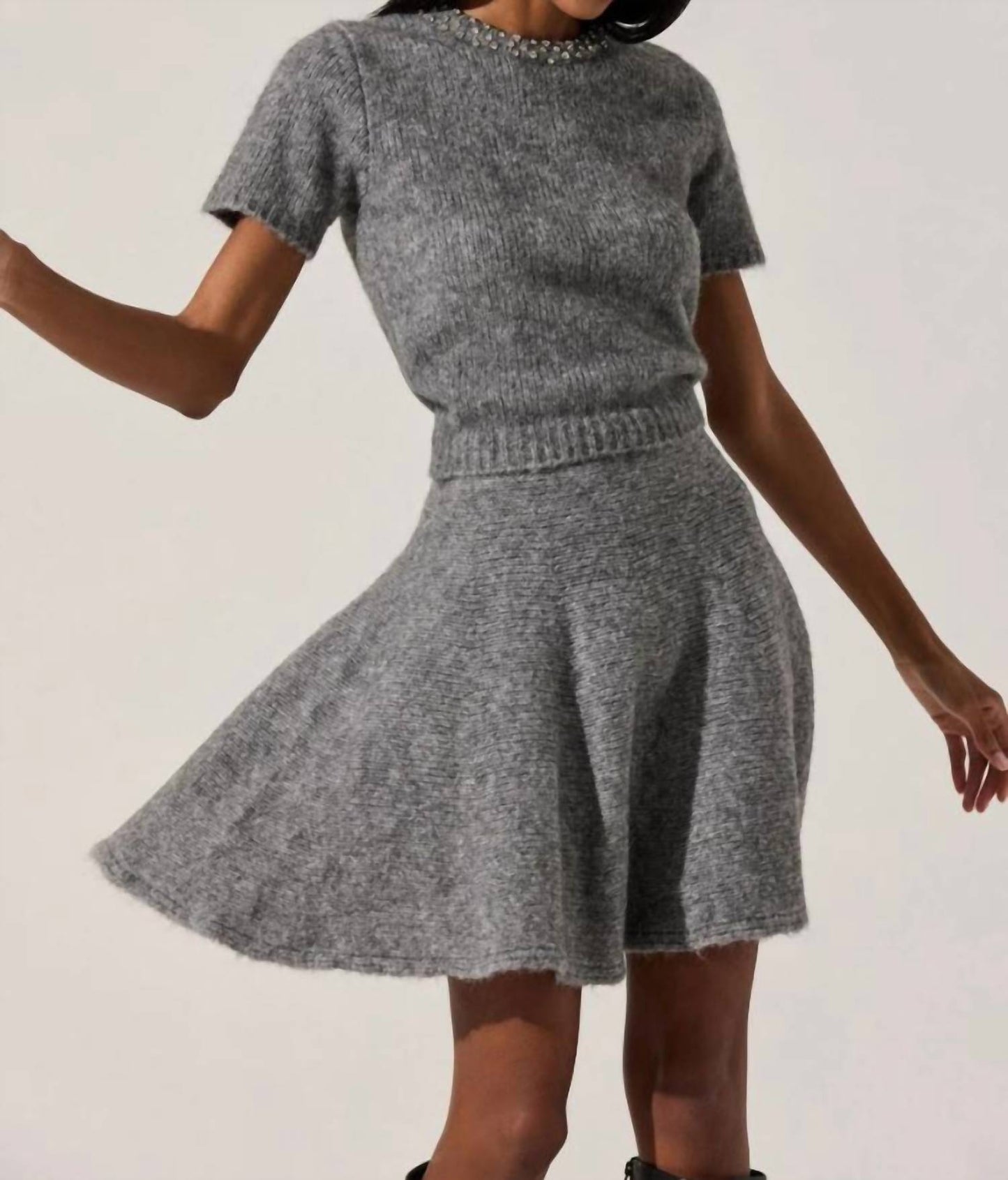 Astr - Malvie Embellished Crewneck Sweater