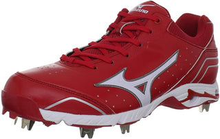 Chuteira de beisebol Mizuno Advanced Classic 7 com 9 pontas, masculina, preta/vermelha