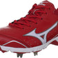 Chuteira de beisebol Mizuno Advanced Classic 7 com 9 pontas, masculina, preta/vermelha