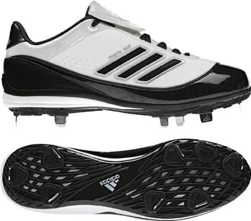 Chuteira de beisebol Adidas Excel 365 Metal masculina, branca/preta/prateada, tamanho 14 D(M) EUA
