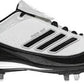 Chuteira de beisebol Adidas Excel 365 Metal masculina, branca/preta/prateada, tamanho 14 D(M) EUA