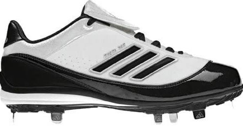 Chuteira de beisebol Adidas Excel 365 Metal masculina, branca/preta/prateada, tamanho 14 D(M) EUA