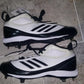 Chuteira de beisebol Adidas Excel 365 Metal masculina, branca/preta/prateada, tamanho 14 D(M) EUA