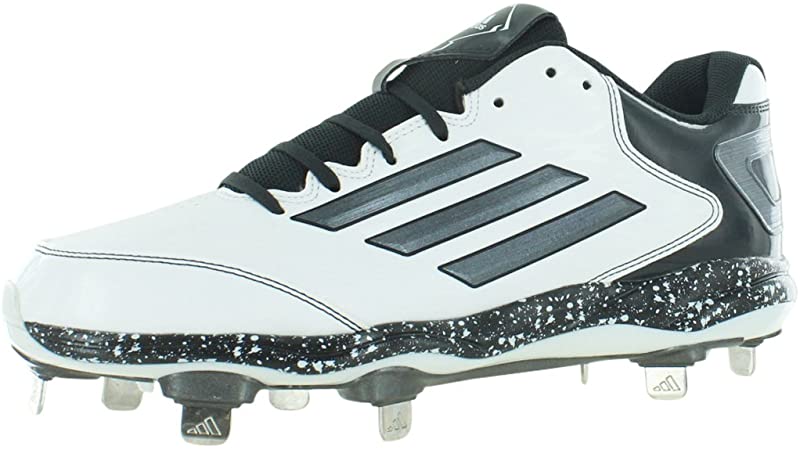 Chuteira de beisebol Adidas PowerAlley 2 masculina, branca/preta