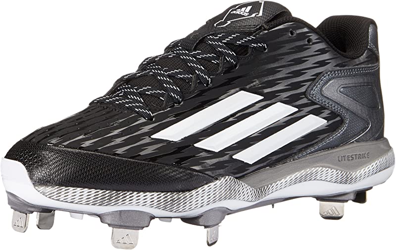 Chuteira de beisebol Adidas Poweralley 3.0 masculina, preta/branca/carbono, tamanho 13,5 D(M) EUA
