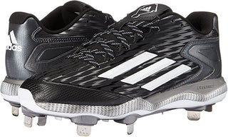 Chuteira de beisebol Adidas Poweralley 3.0 masculina, preta/branca/carbono, tamanho 13,5 D(M) EUA