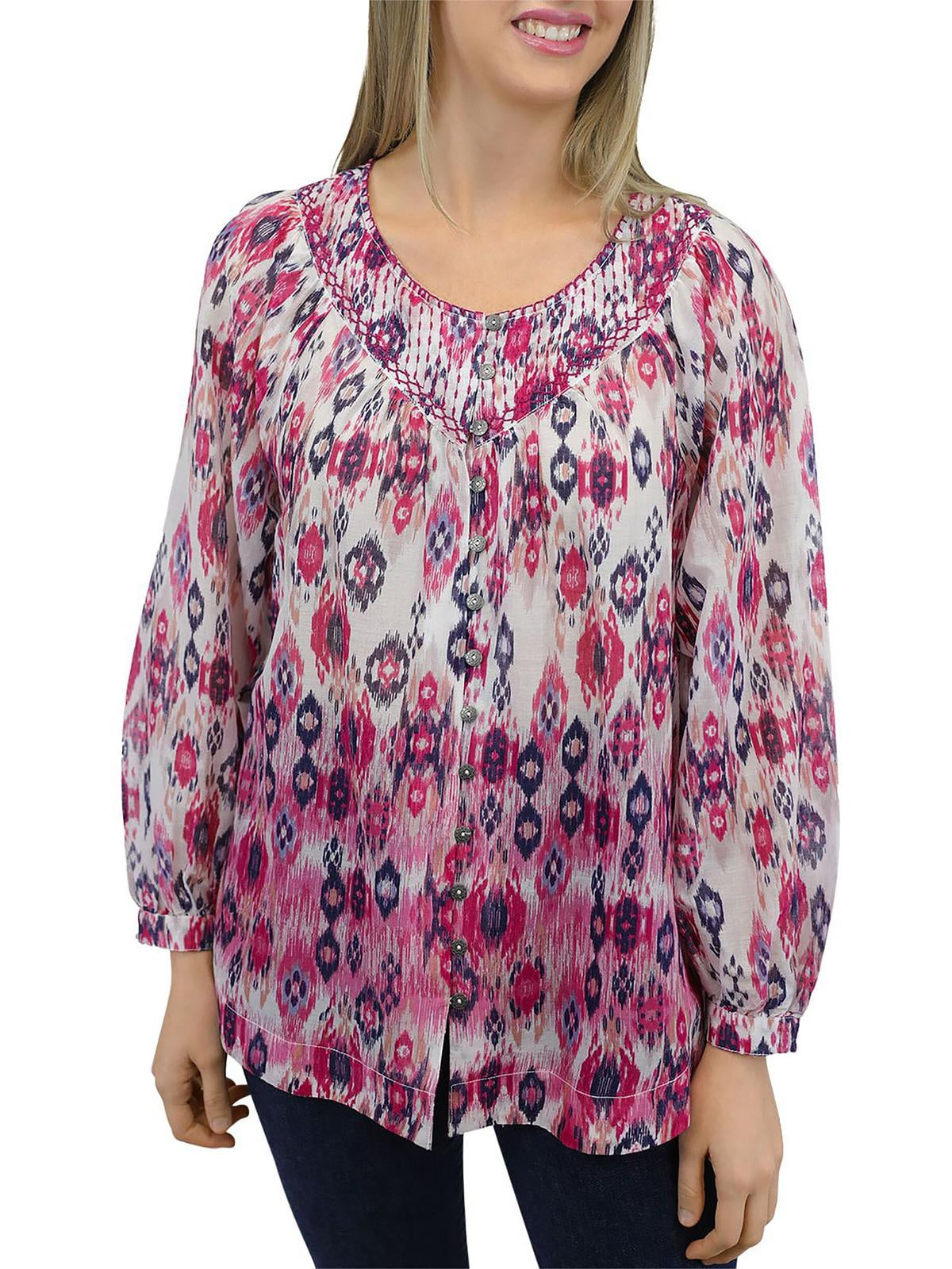 Beach Lunch Lounge Blusa feminina Penelope com estampa animal e botões, tamanho pequeno