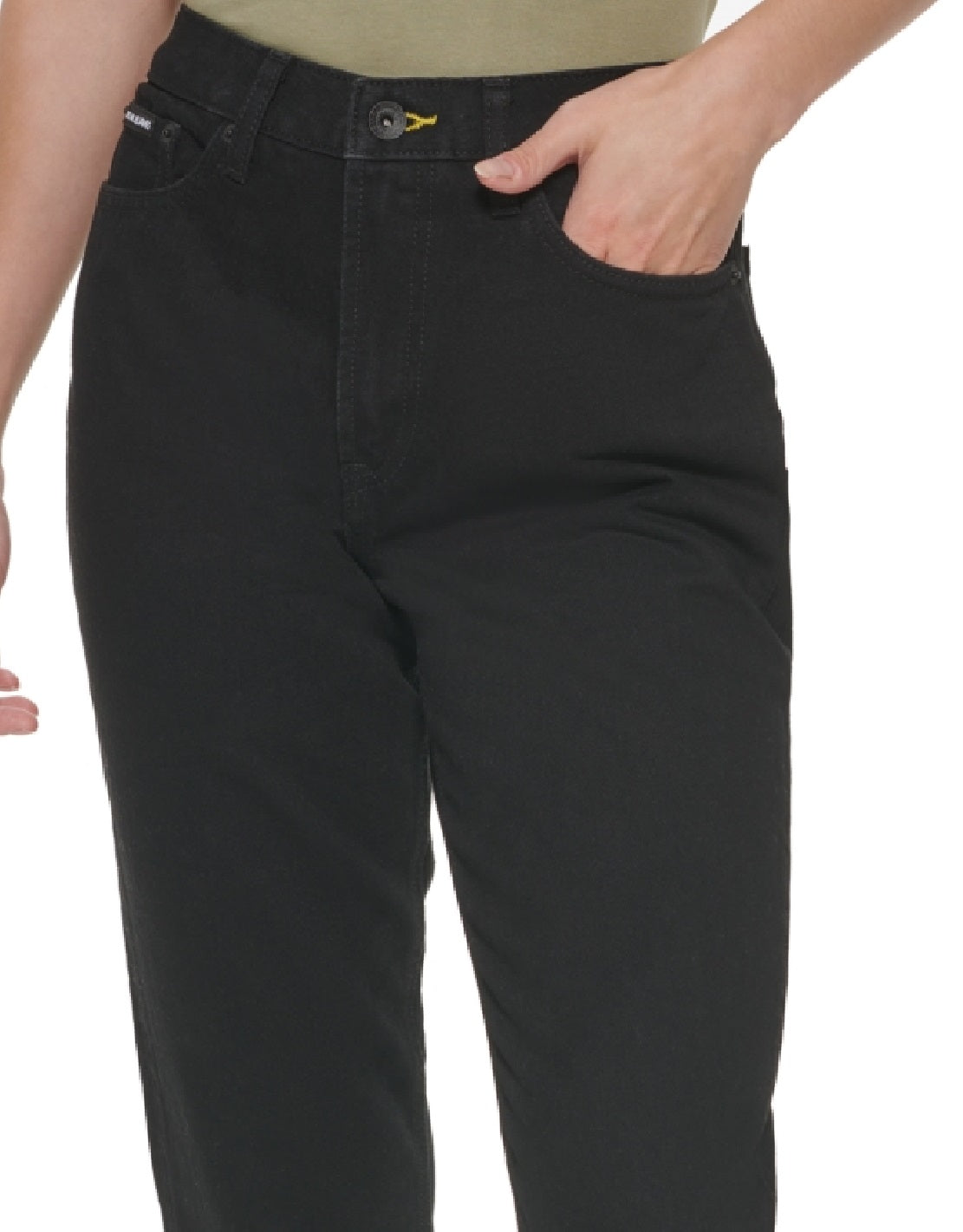 Calça jeans vintage DKNY Broome High Rise feminina, preta, tamanho 28