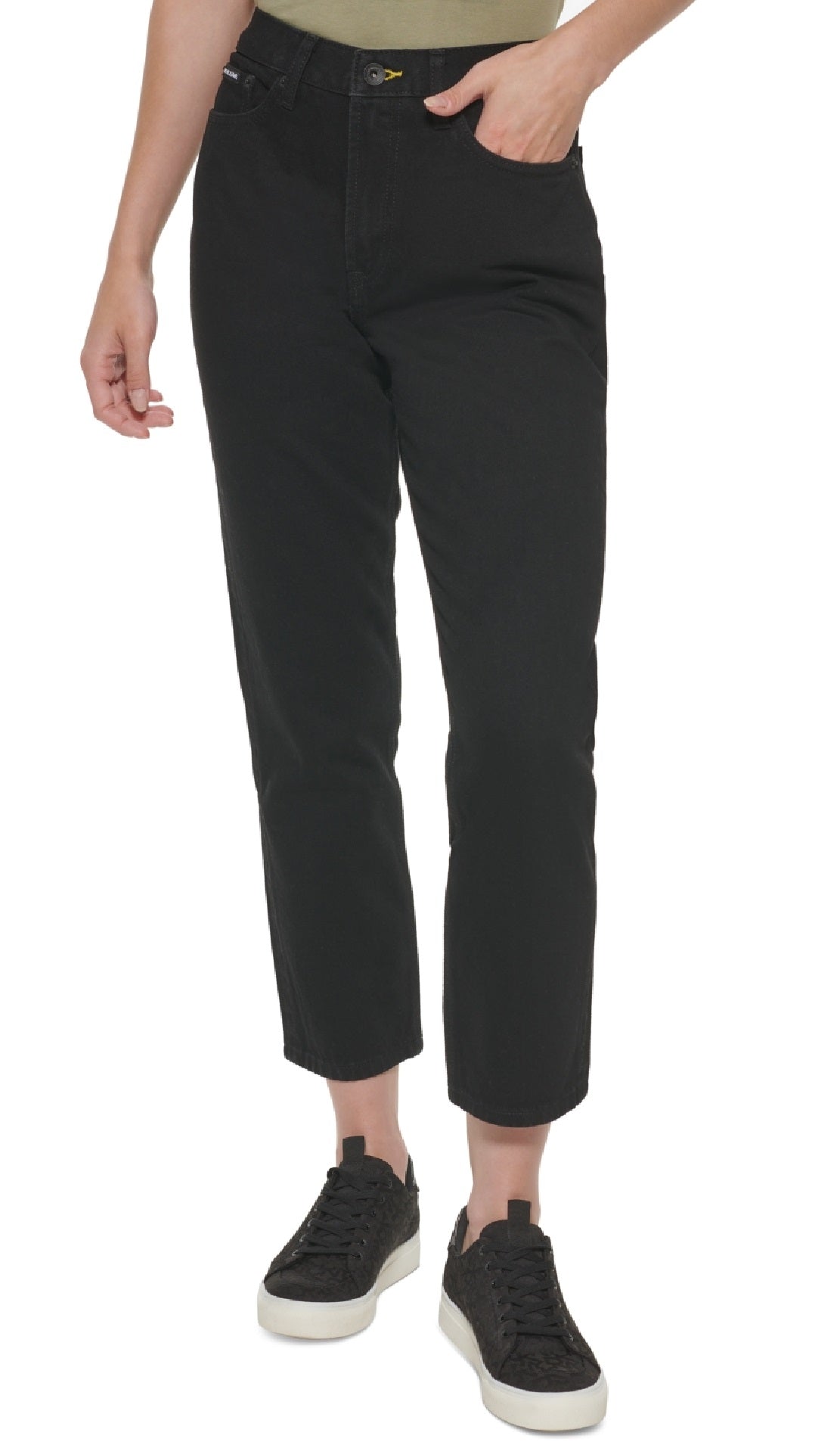 Calça jeans vintage DKNY Broome High Rise feminina, preta, tamanho 26