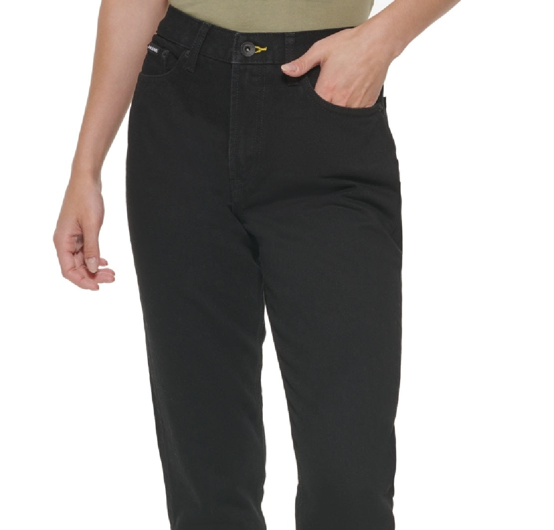 Calça jeans vintage DKNY Broome High Rise feminina, preta, tamanho 26