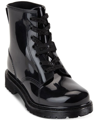 Botas de chuva femininas Tilly com cadarço DKNY, pretas, tamanho 9