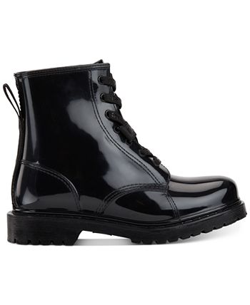 Botas de chuva femininas Tilly com cadarço DKNY, pretas, tamanho 9