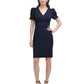 Vestido tubinho com manga bufante DKNY feminino, azul, tamanho 4