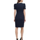 Vestido tubinho com manga bufante DKNY feminino, azul, tamanho 4