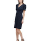 Vestido tubinho com manga bufante DKNY feminino, azul, tamanho 4