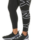 Leggings femininas DKNY com cintura alta e logotipo explodido 7/8, brancas