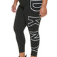 Leggings femininas DKNY com cintura alta e logotipo explodido 7/8, brancas
